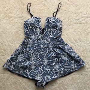 AKIRA Floral Cutout Romper